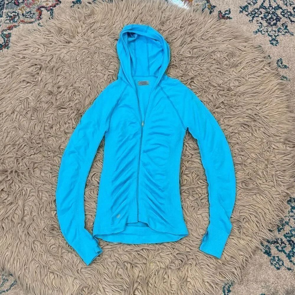 Athleta sparkly blue zip up hoodie XS